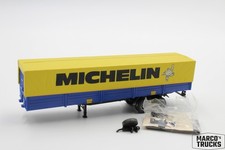 Roco Pritschen-/Planenanhänger 2-achs gelb/blau "Michelin" 1:87 /RO714