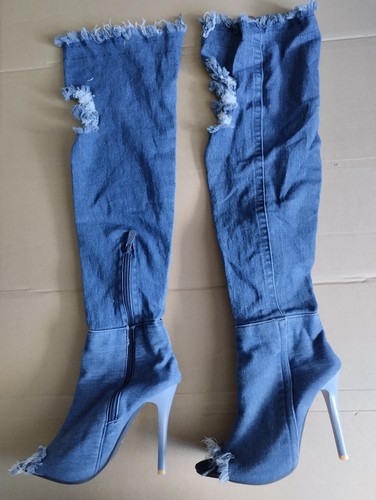 Damen stiefel overknee denim - stiefel,