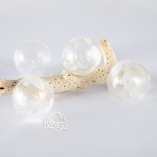 4x Glasperlen Hohlglasperlen Murano 20mm Lampwork transparent GlitzerInsel 01036