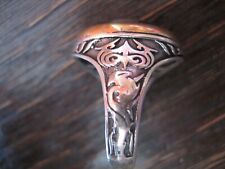 exklusiver reich verzierter Herrenring 925er Silber gold Onyx Auge RG 65 20,6 mm