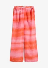 weite Hose mit Batik-Print Gr