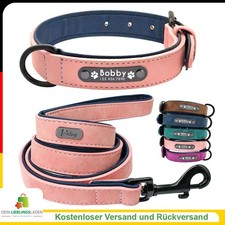 Leder-Hundehalsband-Leine, personalisiertes Halsbänder und Leine-Set