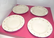 Seltmann Weiden Streublümchen  4 Suppenteller  creme blauer Rand  Ø ca. 22,5 cm