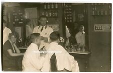 D4078 Foto 20er Jahre Friseur - Geschäft Odol Emailschild  Reklame Barbier