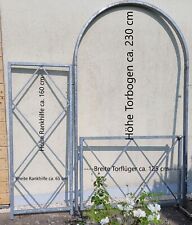 Gartentor aus Vierkantrohr verzinkt mit Torbogen (Höhe 230 cm, Breite 125 cm)