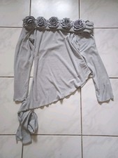 Carmenshirt Grau Gr. 40/42