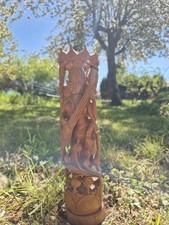 Sarasvati Holz Statue Aus