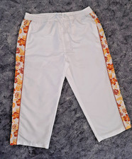 Gr. 38/40 (M) * Sommerhose /  7/8 Hose / Capri- Hose * Hibiskus Blumen * orange