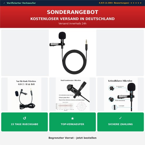 Lavalier ansteckmikrofon 5mm - ansteckmikrofon, 3,5mm
