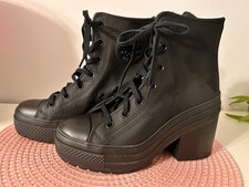 Converse Chuck 70 De Luxe Heel High Top Sneaker schwarz Leder 39 ungetragen