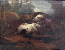 Ölgemälde Jagdhund mit Reh
