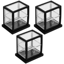  3 Pcs Transparente Vitrine Miniatur-Kuchenschrank Mini-Dessertvitrine