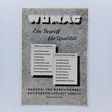1941 WUMAG Waggon- und Maschinenbau Görlitz Werbeanzeige Werbung Reklame