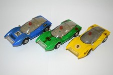 Prefo Autorennbahn DDR Rennbahn 3 Stück Ferrari P5 gelb blau grün Spielzeug