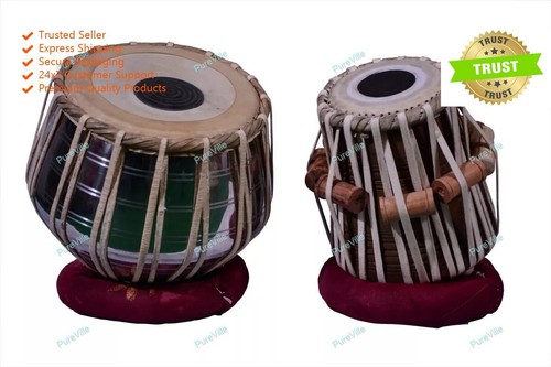 Indian steel tabla set - tabla, chrome