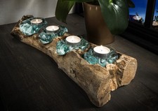 Unikat Wurzel mit Teelicht-Gläsern "Knox V" Teak massiv NEU OVP!!!