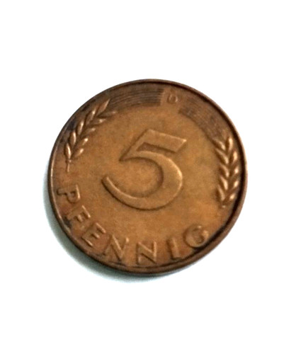 Brd pfennig 1950 messing - 1950, d