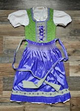 Landhaus by C&A Kinder Dirndl mit Bluse Gr. 128 Grün/Lila 3-teilig