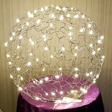 Drahtkugel Lampe Alu LED DYI Handarbeit Garten Geschenk Strom IP 44