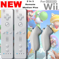 2X Für Nintendo Wii+Wii U Original 2 in 1 Remote Motion Plus Nunchuk Controller