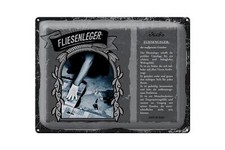 Blechschild Berufe 40x30 cm Fliesenleger maß genauer Gestalter