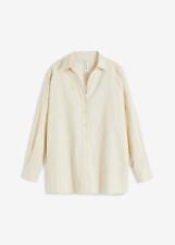 Sommerliche Leinen-Bluse Gr. 42 Hellsand Damenbluse Hemd Shirt Tunika Neu*