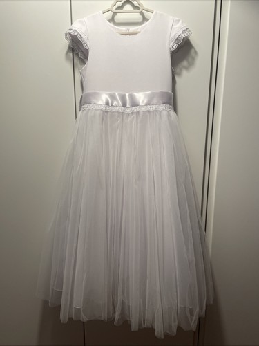 Kommunionkleid weiß 134 tüll - kommunionkleid,