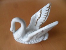 Schwan, Deko-Schwan, weiß mit Gold