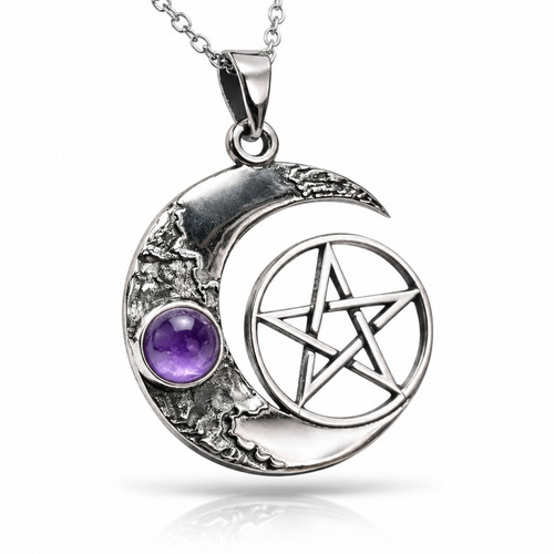 Amethyst pentakel mond - amethyst,