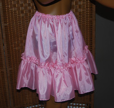 XXL Nylon Taftrock  babyrosa Petticoat Rock  Lolita Rüschen  sehr weit Minirock