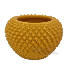 Keramik Blumentopf Halbe Zypresse Sizilianisch Aus Caltagirone Gelber Cachepot