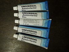 5x Universal Abtönfarbe blau Kalkfarbe Leimfarbe Alkydharzfarbe PVAC Nitro Farbe