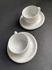 2 x IKEA RONDO Jumbotassen & Untertassen weiß Carl-Gustav Jahnsson