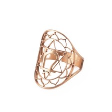Verstellbarer filigraner Ring Blume des Lebens Cosplay Elfe rosegoldfarben