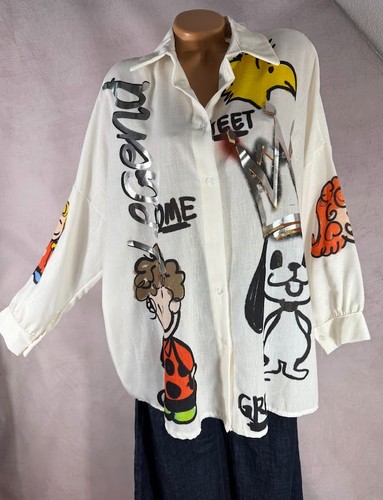 Oversize bluse hemd bunt - oversize,