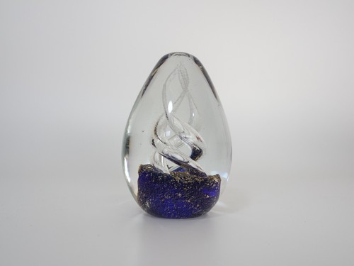 Blau mit goldflocken - mit, klarglas
