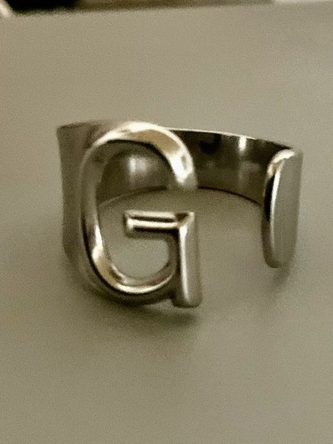Edelstahl monogramm damenring - edelstahl,