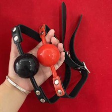 Silikon Mund Gag Ball BDSM Slave Gags Harness Restraints PU Leder Geschirr DE