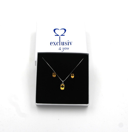 Citrin edelstein set oval - citrin,