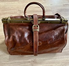 The Bridge Reisetasche Ledertasche Doktortasche Bügeltasche Braun