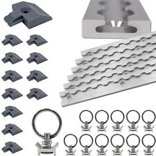 Airlineschienen Zurrschienen SET Alu eckig mit Zurrösen und Endkappen Schiene