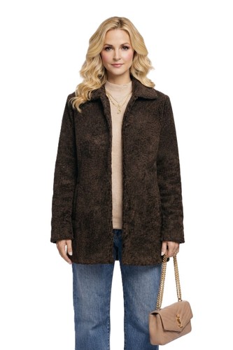 Webpelz jacke taupe schwarz - jacke, taupe-schwarz