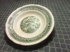 7 x Suppenteller - IRONSTONE - Tableware - English Style - Underglaze grün