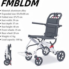 Faltrollstuhl Rollstuhl Faltbar Rollstuhl für Senioren mit Rollen 80x50x86cm DE