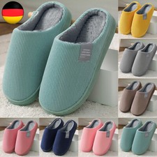 Damen Herren Winter Warm Hausschuhe Pantoffeln Slip On Schlappen Slipper Schuhe