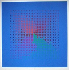 Almir Mavignier (1925-2018), Original Serigraphie 1982, signiert, e.a., OP Art