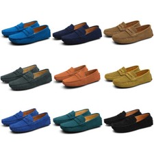 Herren Freizeit Bootsschuhe Wildleder Leder Mokassins Slipper Neu Mehrfarbig