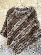 Echt Kaninchenfell Poncho
