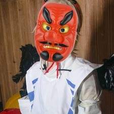 Japanische Tengu Maskensammlung, Samurai Dämonenmaske für Festivalfotografie