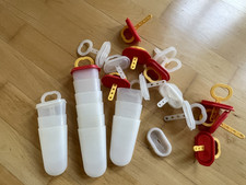 Eis Portionen ca. 30 Stück Stieleis einfrieren Eis Formen weiss bunt m.Stiel gut